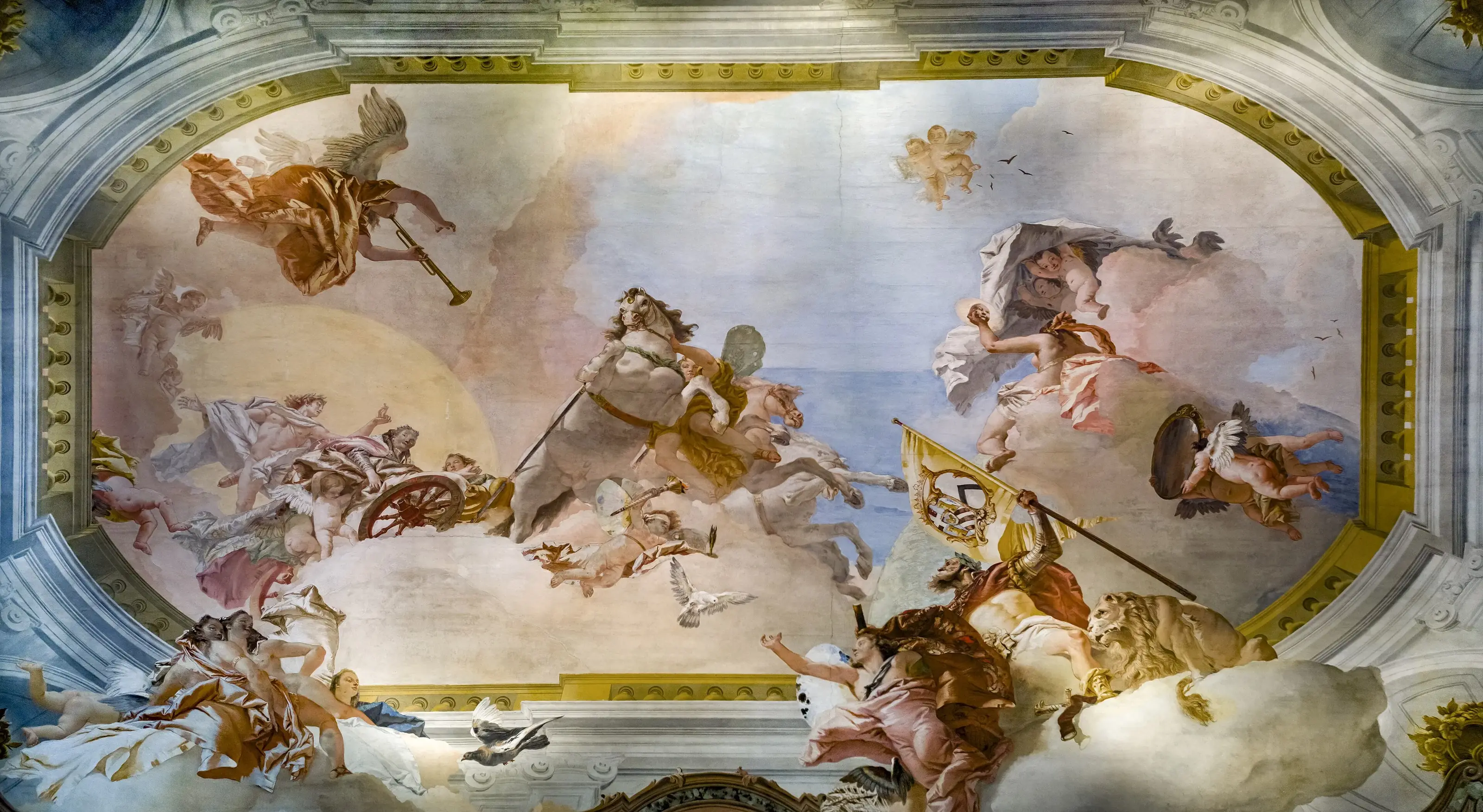 Giambattista Tiepolo, Alegoría nupcial: un techo de palacio abierto al cielo